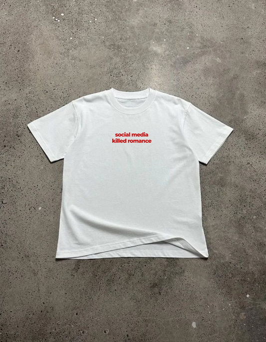 Social media killed romance embroidered Tee